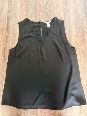 H&M Black Lace-Trim Sleeveless Camisole